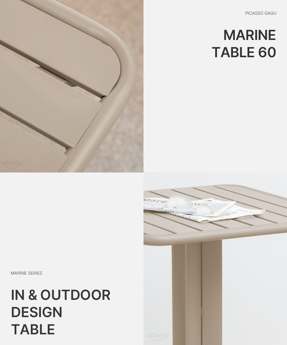 피카소가구【마린테이블】제품 이미지 / 키워드 : 야외테이블, 테이블, 철재테이블, 디자인, 인테리어, 야외, 아웃도어, 의자, 파우더코팅, 녹방지 
